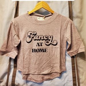 Joyfolie kids size 8 crop top in Oatmeal